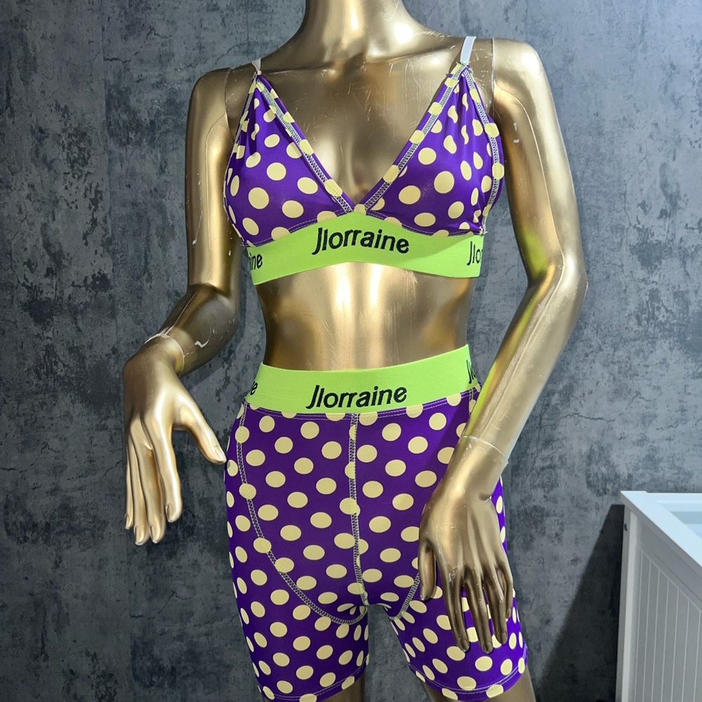 Jlorraine Purple Polka Dot Sports Set